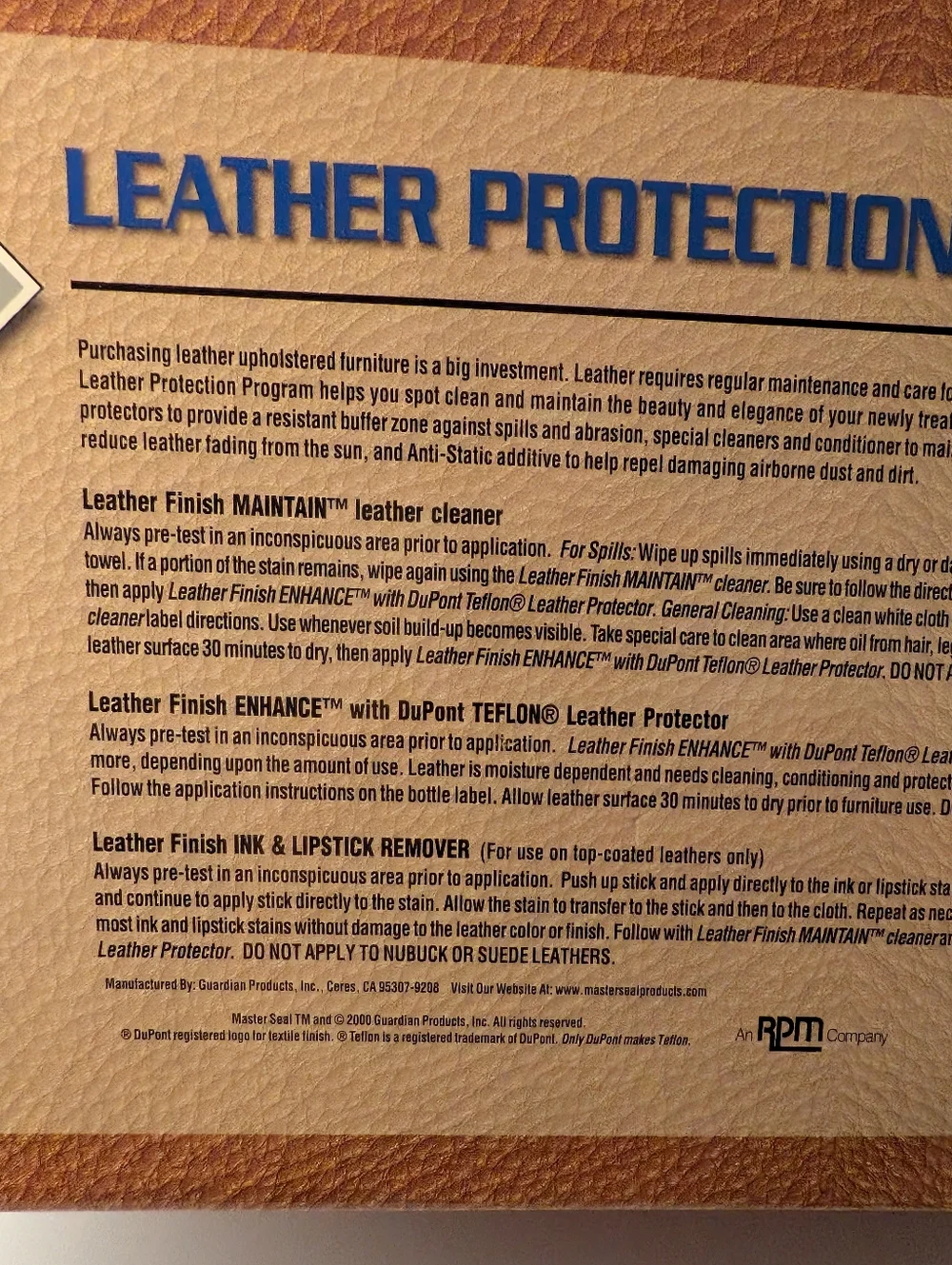 NIB Vintage Master Seal Leather Protection Program DuPont Teflon Care Kit Father - Picture 6 of 6